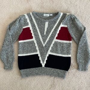 Vintage Geometric Color Block Wool Blend Sweater by Jason Maxwell XL
